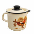 Farmhouse Enamel Milk Pot – Vintage Rooster Design | 1.2L